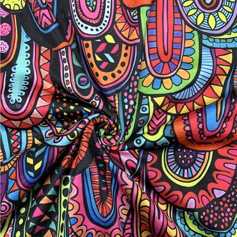 Boho Abstract Geo Print Cami Top Wide Leg Palazzo Pants Jumsuit - Picture 5 of 5